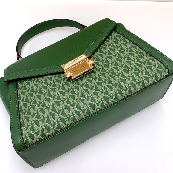 MICHAEL KORS
Whitney Medium Flap Top Handle Satchel Fern Green signature color - Picture 14 of 14